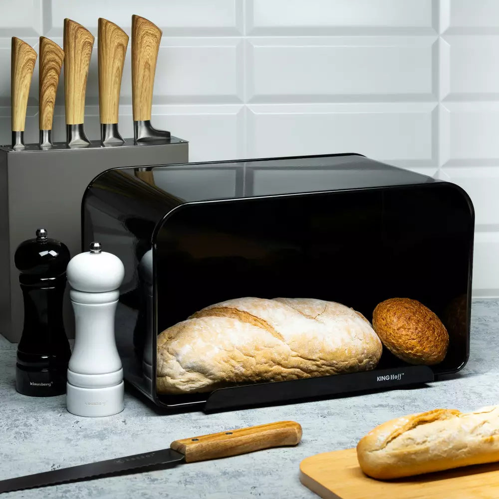 Cutie pentru pâine KingHoff 1071, 35 cm, Negru
