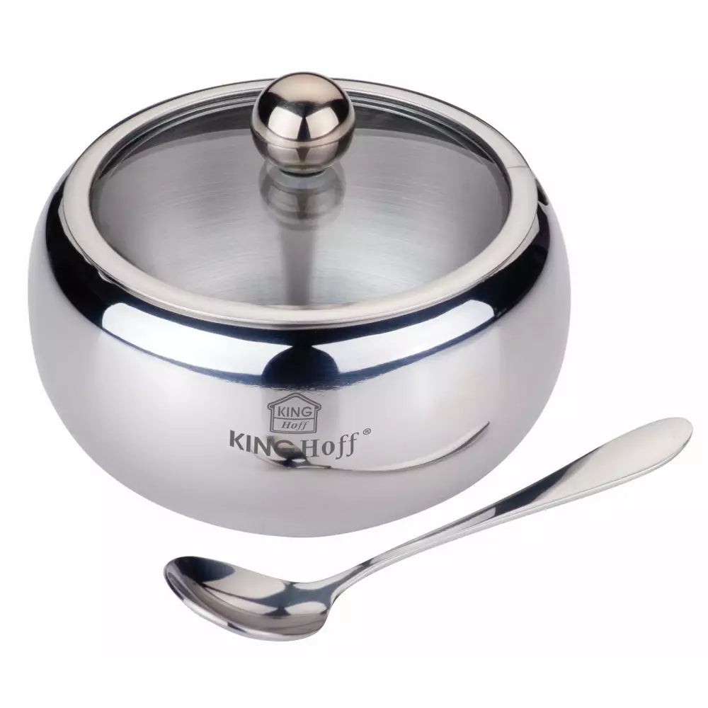 Zahărniță cu lingură KINGHOFF 3725, Oțel, Lucios