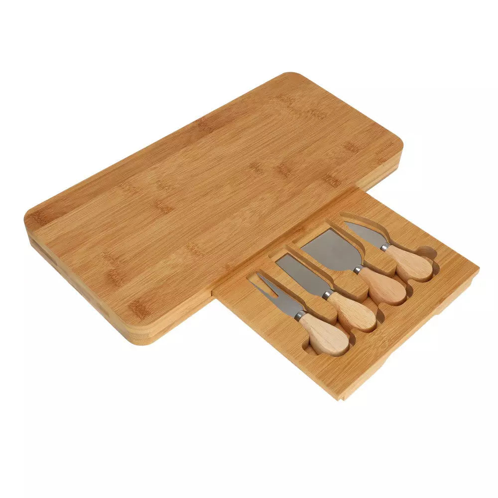 Set platou de brânzeturi Kinghoff 1567, 5 piese, Bambus