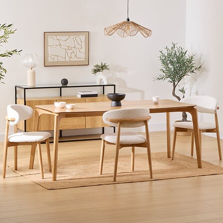 Masă de dining Atmosphera Ilona, Gri nisipos, 180x90 cm