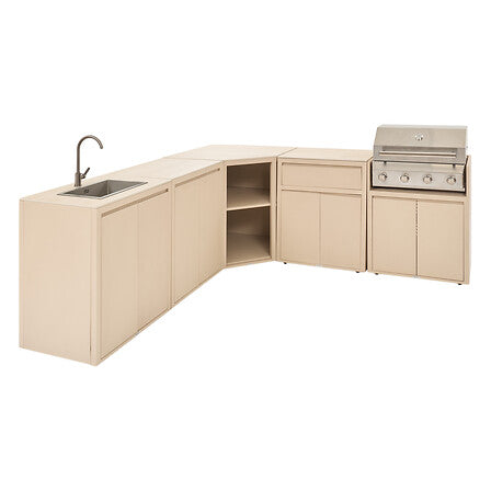 Corner module outdoor kitchen Aluxia stone
