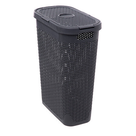 Кош за пране 5five, Полипропилен, Ратан, 40L, Сив