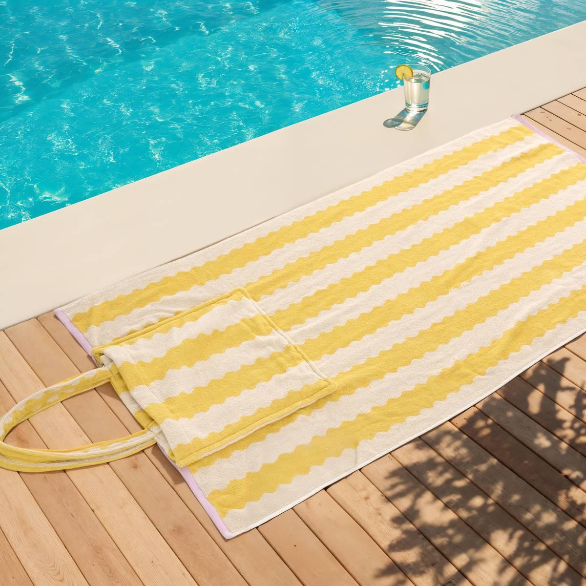 Towel with storage bag Poolside 70x150cm yellow
