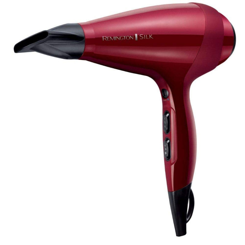 Uscător de păr Remington Silk, AC9096, 2400W, 3 viteze, mod Turbo, difuzor, roșu
