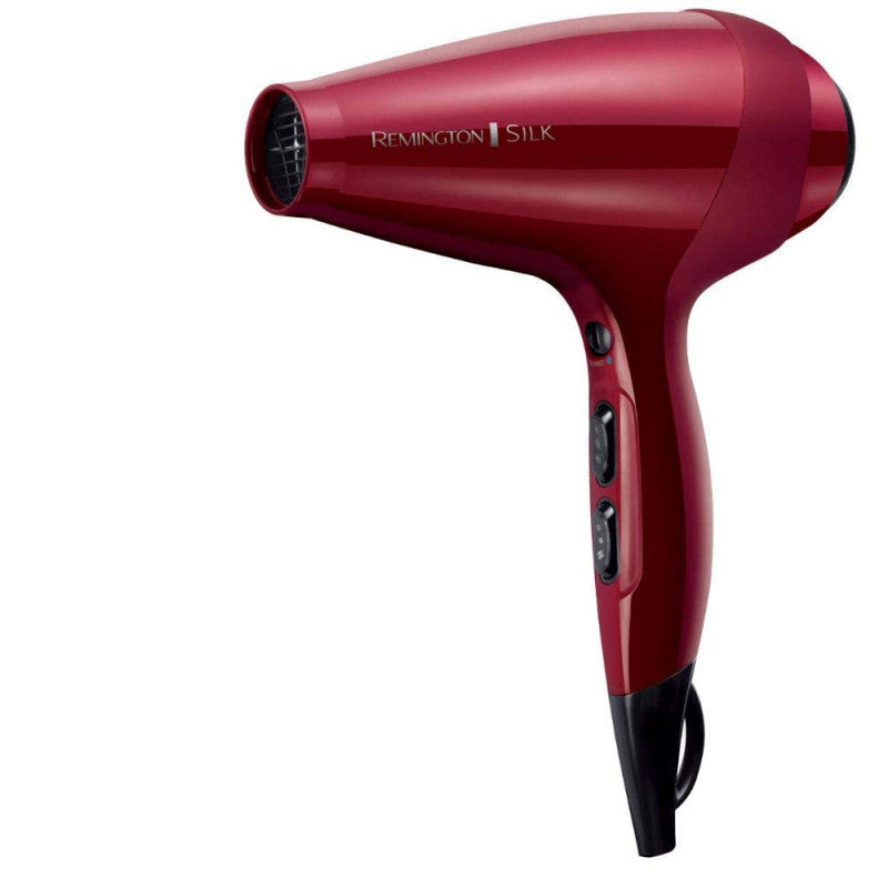 Uscător de păr Remington Silk, AC9096, 2400W, 3 viteze, mod Turbo, difuzor, roșu
