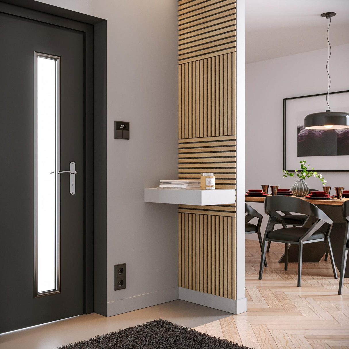 Panou decorativ acustic de perete Atmosphera Colva, MDF, 60x60 cm