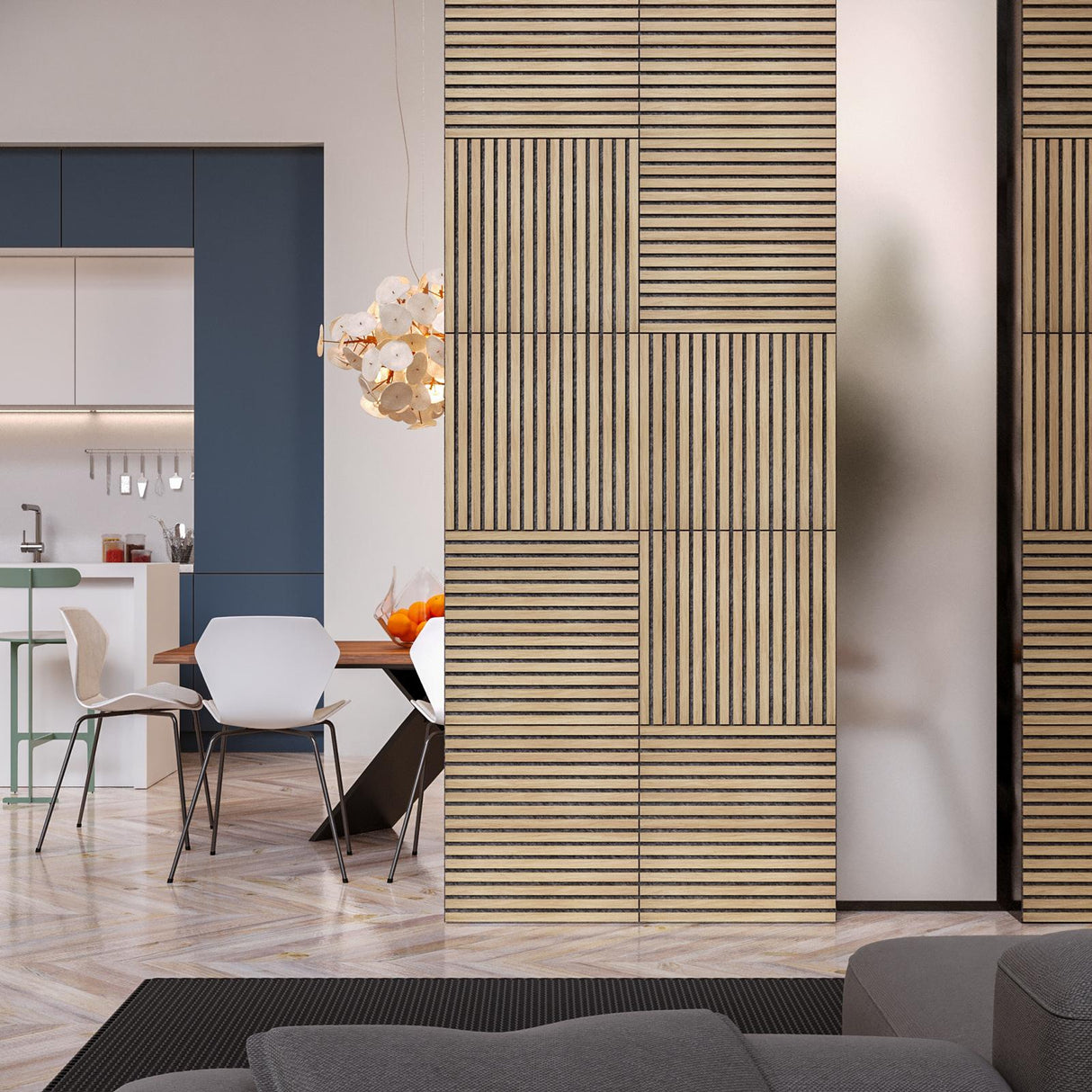 Panou decorativ acustic de perete Atmosphera Colva, MDF, 60x60 cm