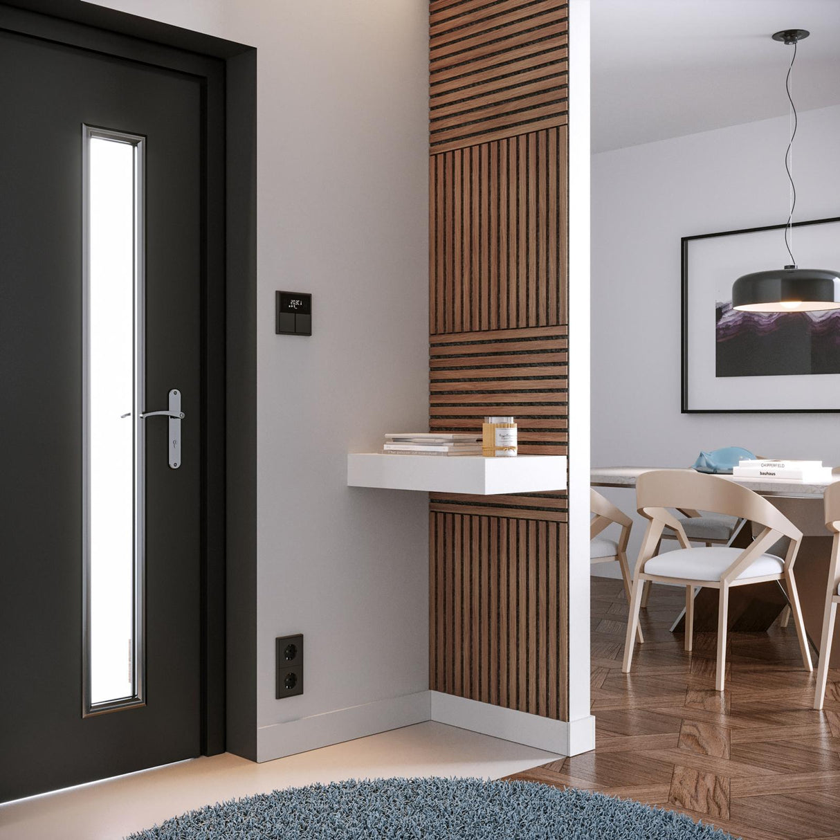 Panou decorativ acustic de perete Atmosphera Colva, MDF, 60x60 cm