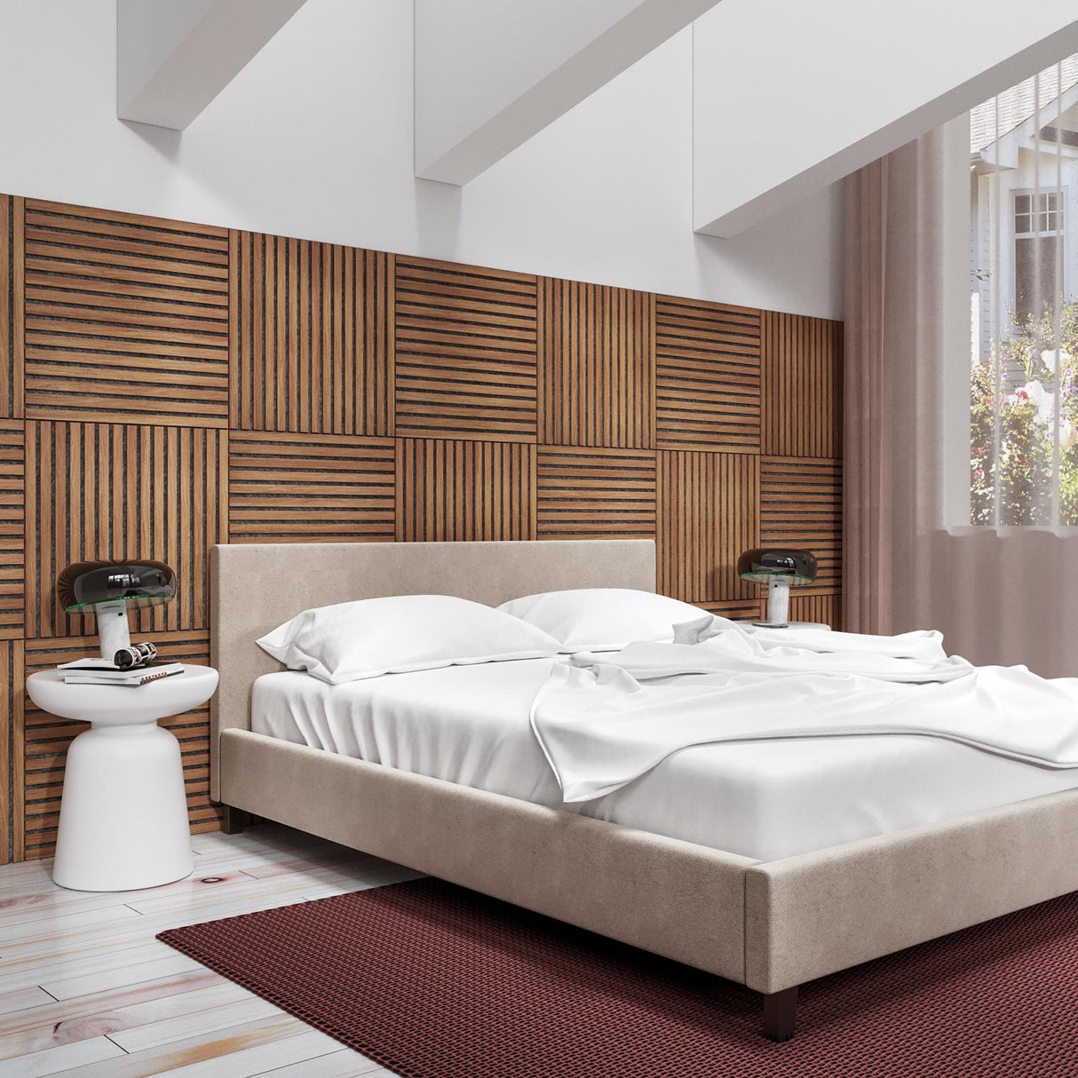 Panou decorativ acustic de perete Atmosphera Colva, MDF, 60x60 cm