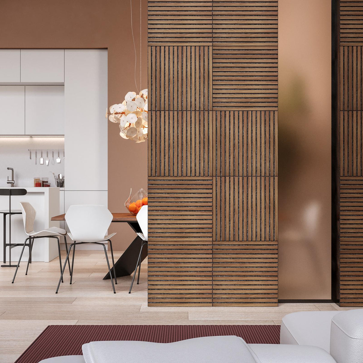 Panou decorativ acustic de perete Atmosphera Colva, MDF, 60x60 cm