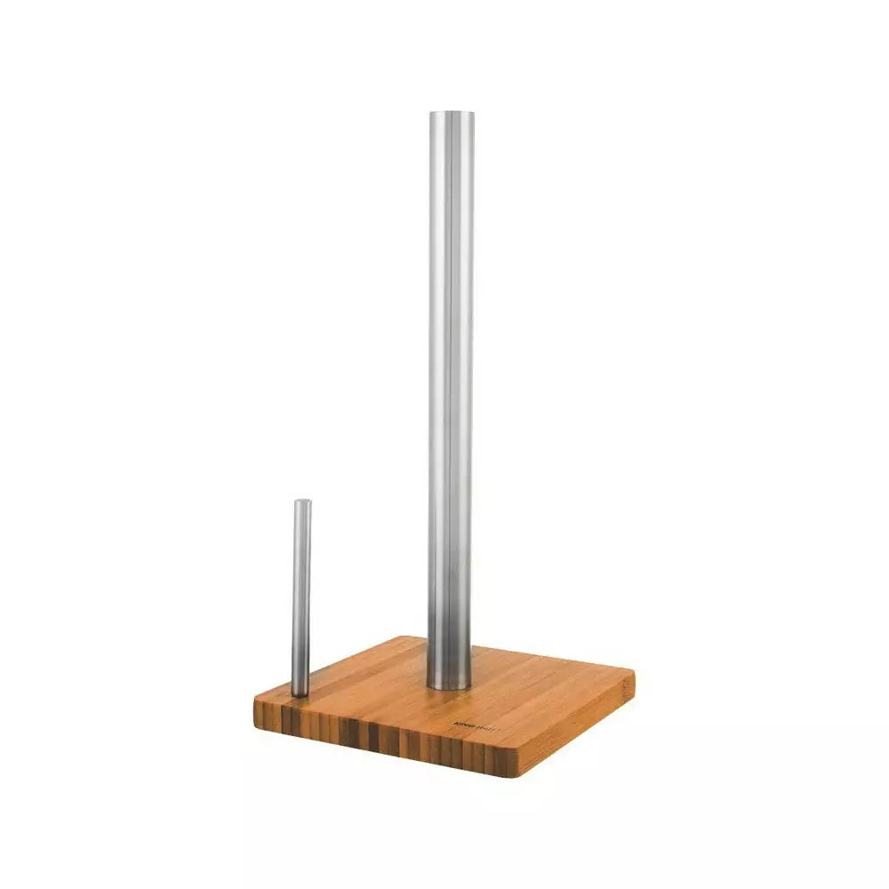Suport hârtie de bucătărie KingHoff 3921, 22x11 cm, Bambus/Oțel inoxidabil