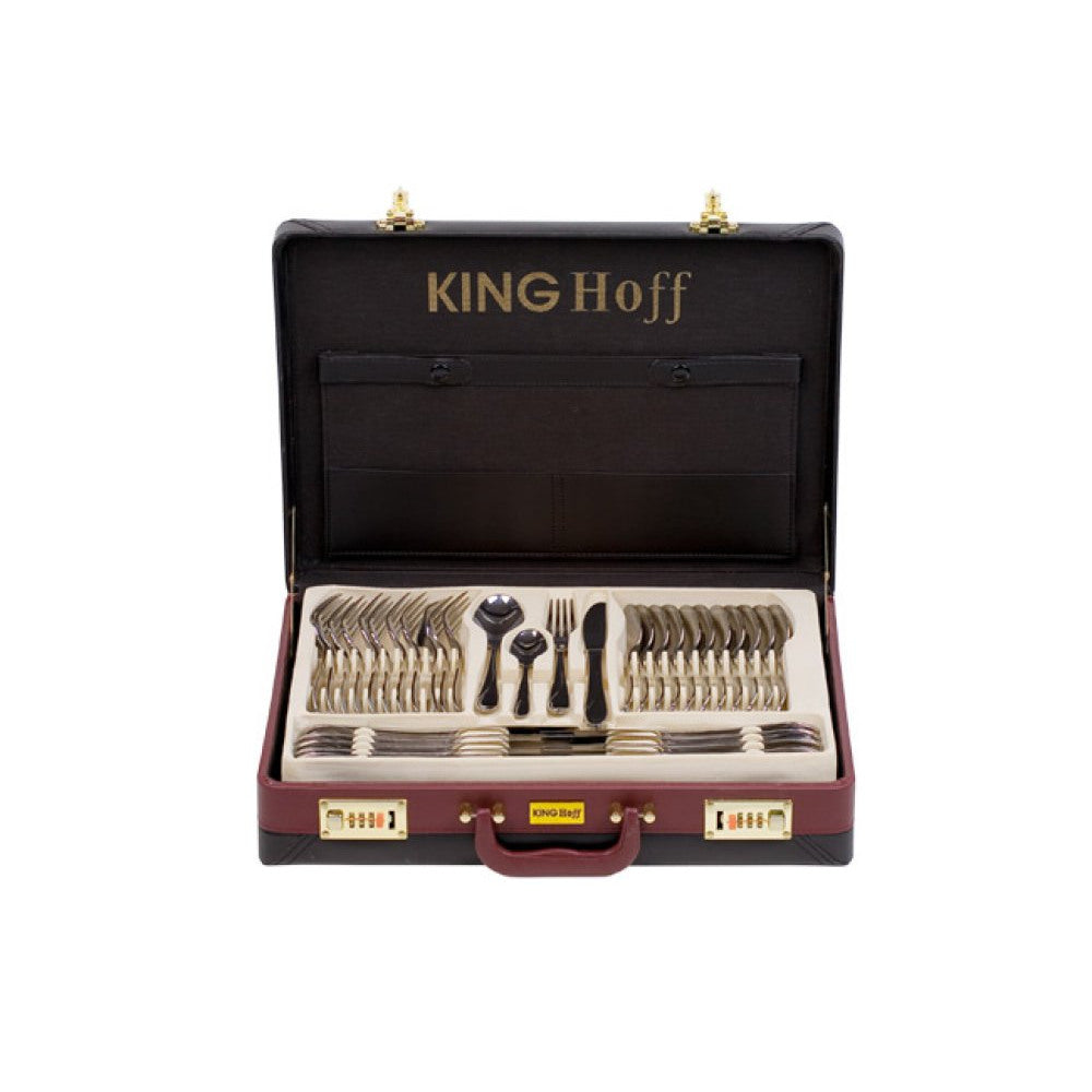 Set de tacâmuri și servire KingHoff, inox, 72 piese