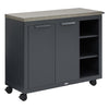 Outdoor kitchen island Oxyana 4 wheels graphite