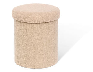 Pouf cu atmosfera de depozitare Jaiko, Boucle, Bej, 32 cm