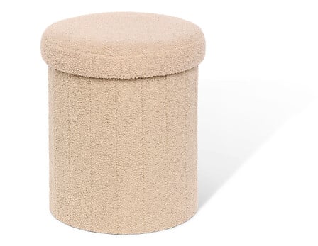 Pouf cu atmosfera de depozitare Jaiko, Boucle, Bej, 32 cm