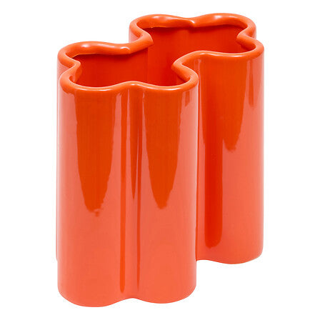 Vază Atmosphere Flow, ceramică, portocalie, 17 cm