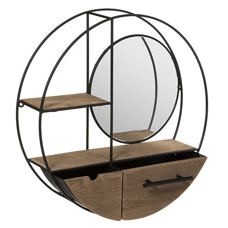 Raft de perete Atmosphere Kiara, metal și MDF, Ø50 cm