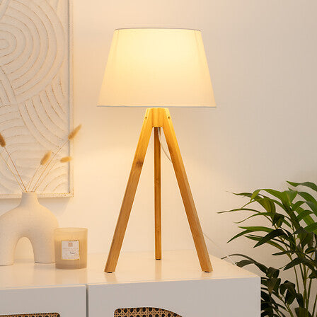 Lampă de noapte Atmosphera Bahi, 55,5 cm, Bambus