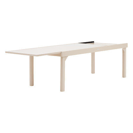Piazza extendable table 12 seats tempered glass cream clay