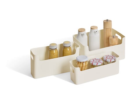 Комплект 3 органайзер кошници 5five Essentiels, PP, Бежови