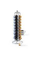 Revolving chrome 36-space espresso capsule holder