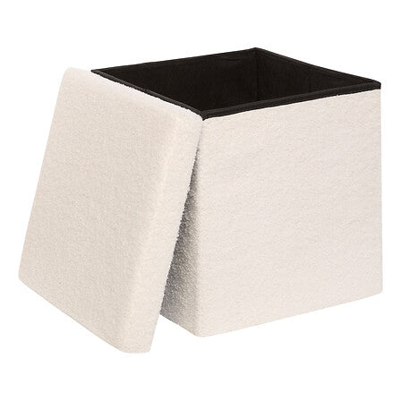 Scaun pliabil Atmosphera Jaiko, Boucle, Alb, 38x38 cm