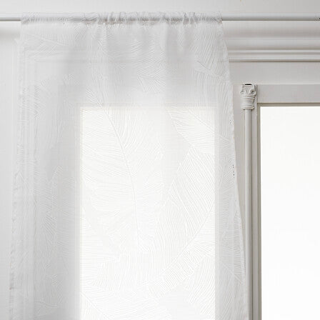 Set of 2 leaf sheer curtains 60 x 90 cm white