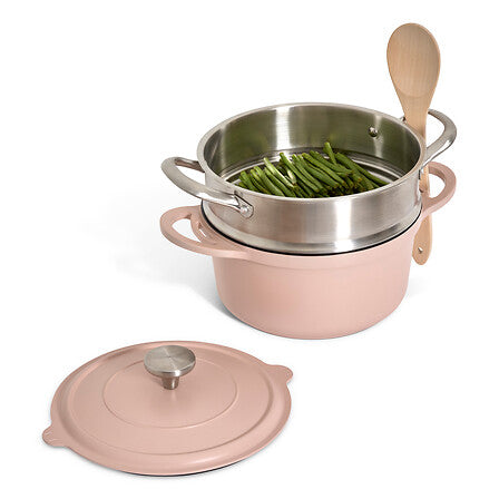 Касерола с кошница и прибор FIVE Aluro, Розова, 4.5L, 24 cm