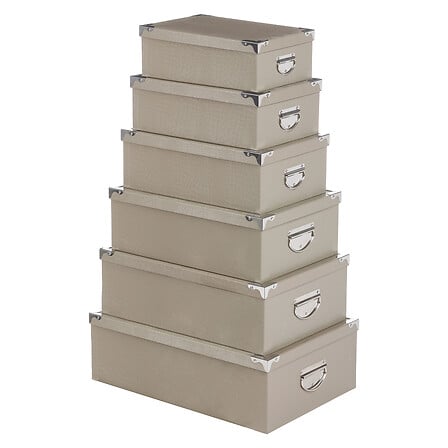 Комплект кутии 5five, Картон, Taupe, 6 бр.