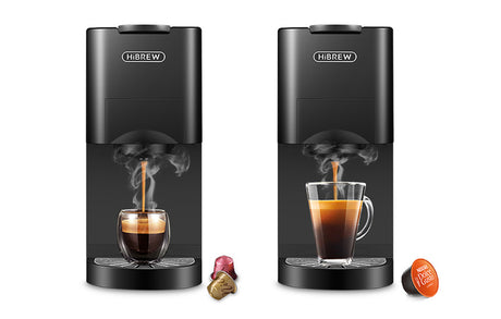 Espressor Hibrew H3A 4 în 1 pentru capsule și cafea măcinată, 19 bar, 1450 W, Negru