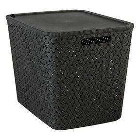 Кош за съхранение 5five Tressy, Полипропилен, 28L, Черен