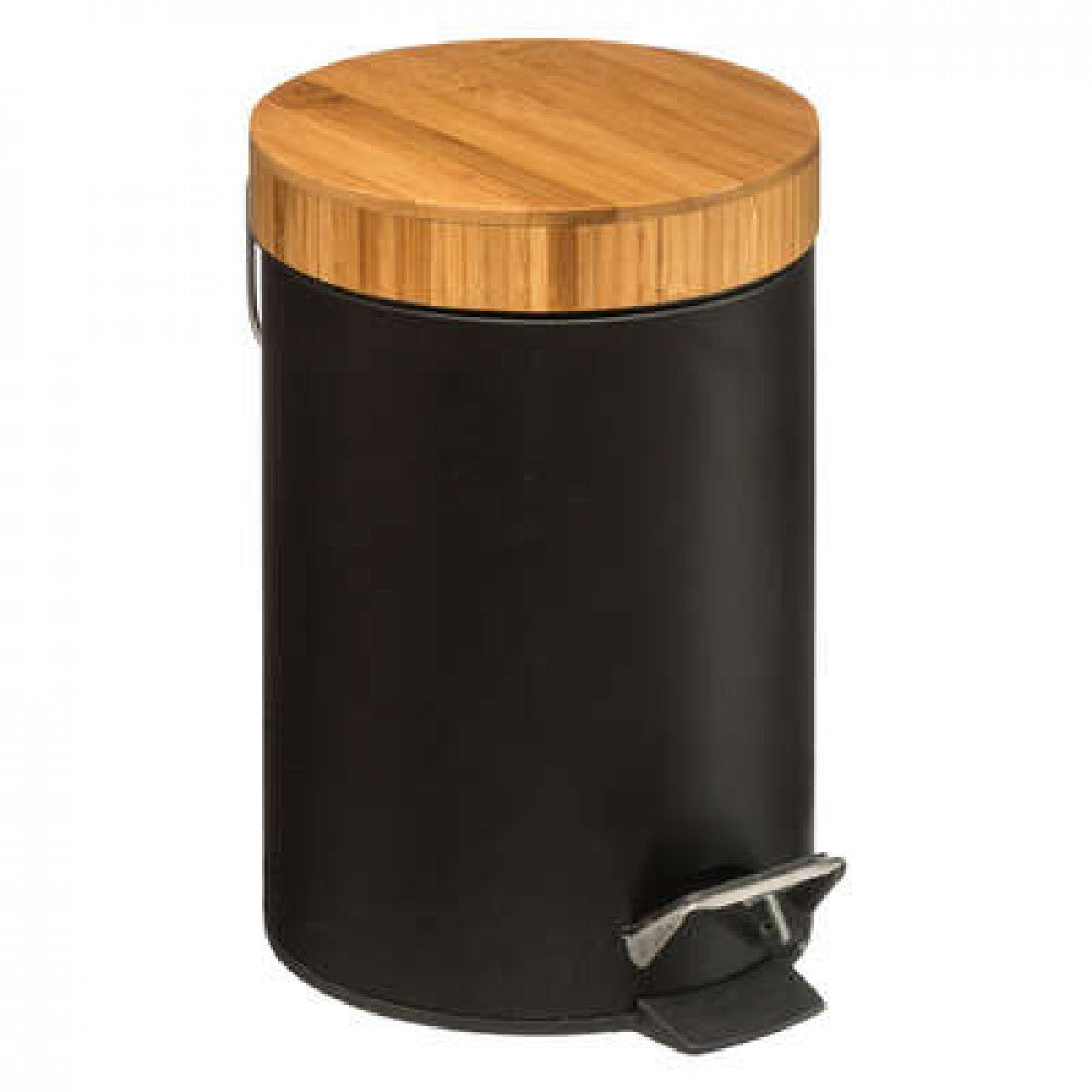 Coș de gunoi 5Five, 3L, Negru, bambus