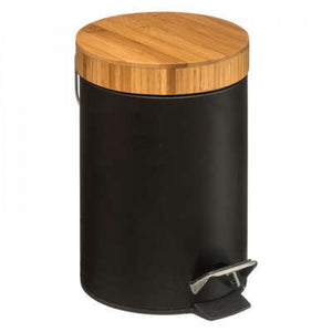 Coș de gunoi 5Five, 3L, Negru, bambus