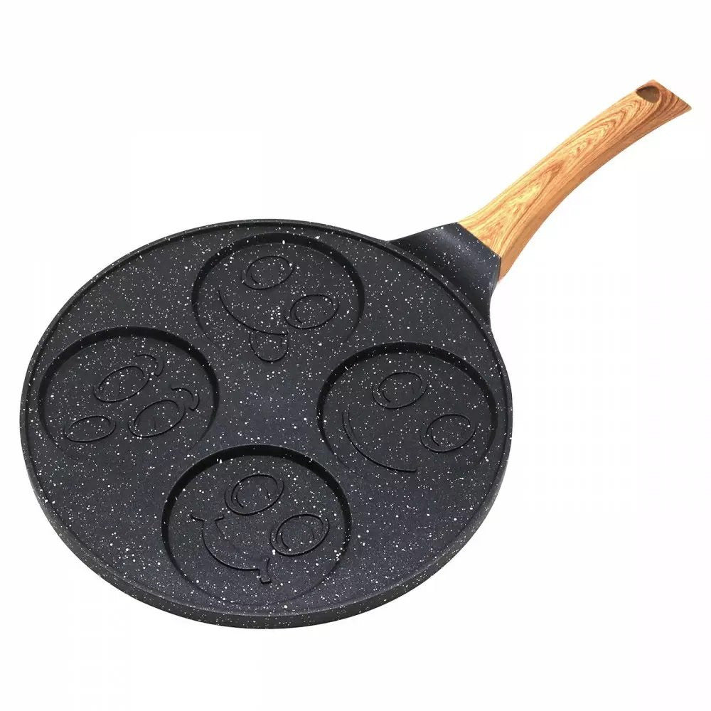 KingHoff 1666 Tigaie pentru clătite mini, acoperire cu marmură, 26,5 cm, inducție, neagră 