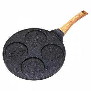 KingHoff 1666 Tigaie pentru clătite mini, acoperire cu marmură, 26,5 cm, inducție, neagră 
