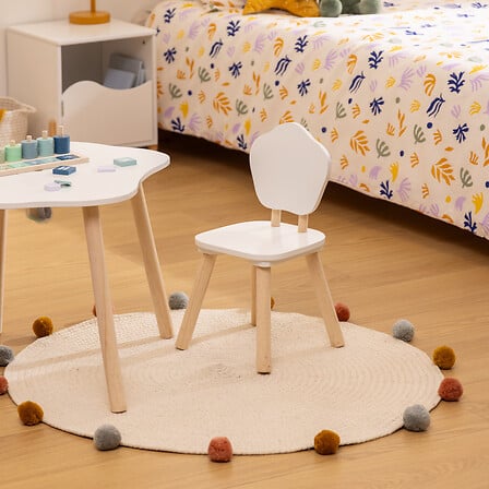 Scaun pentru copii Atmosphere Douceur Organic, MDF, Alb
