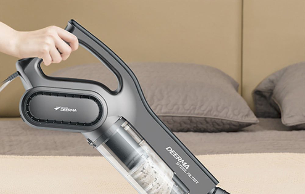 Aspirator Deerma DX700S, 600W, Putere de aspirare 15kPa, Recipient 0.8 l, 3 perii, Gri