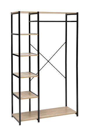 Закачалка с 5 рафта 5five Aliaj, MDF, Черна, 170 cm