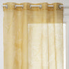 Dévo leaf sheer curtains 140 x 240 cm ochre