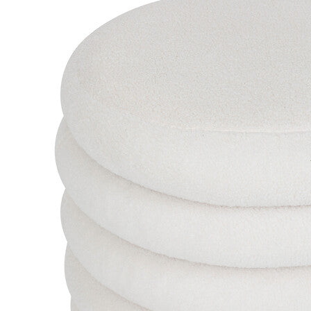 Pouf Depozitare Atmosphera Giulia, Boucle, Alb