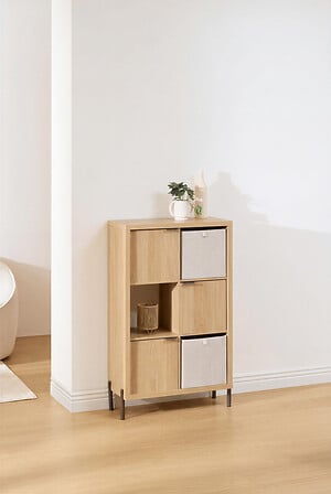 Етажерка с 6 отделения и 3 врати 5five Alvo, MDF, 116.5 cm, Бежова