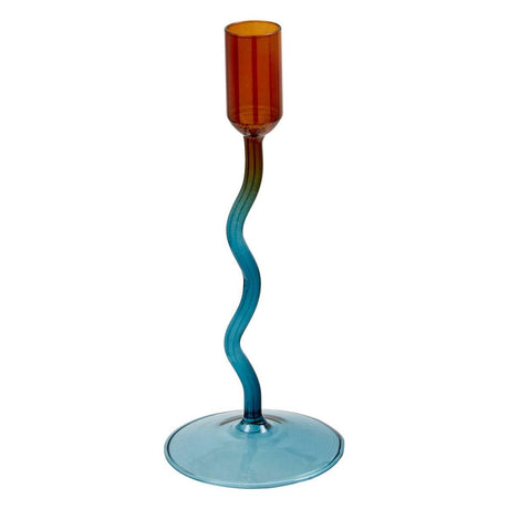 Свещник atmosphera Homy, Стъкло, Вълнообразен, 20 cm