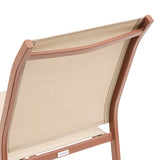 Stackable chair Essentia aluminum linen mahogany