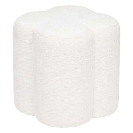 Puf floral atmosphera Lavon, Chenille, Alb