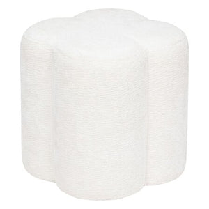 Puf floral atmosphera Lavon, Chenille, Alb