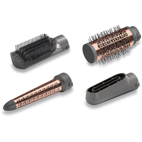 Perie electrică de păr Babyliss Air Style AS136E, 1000 W, acoperire ceramică, 2 setări de temperatură, 4 accesorii, gri