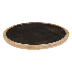 Презентационна чиния Secret De Gourmet Ava, Дърво манго, Черна, Ø23 cm