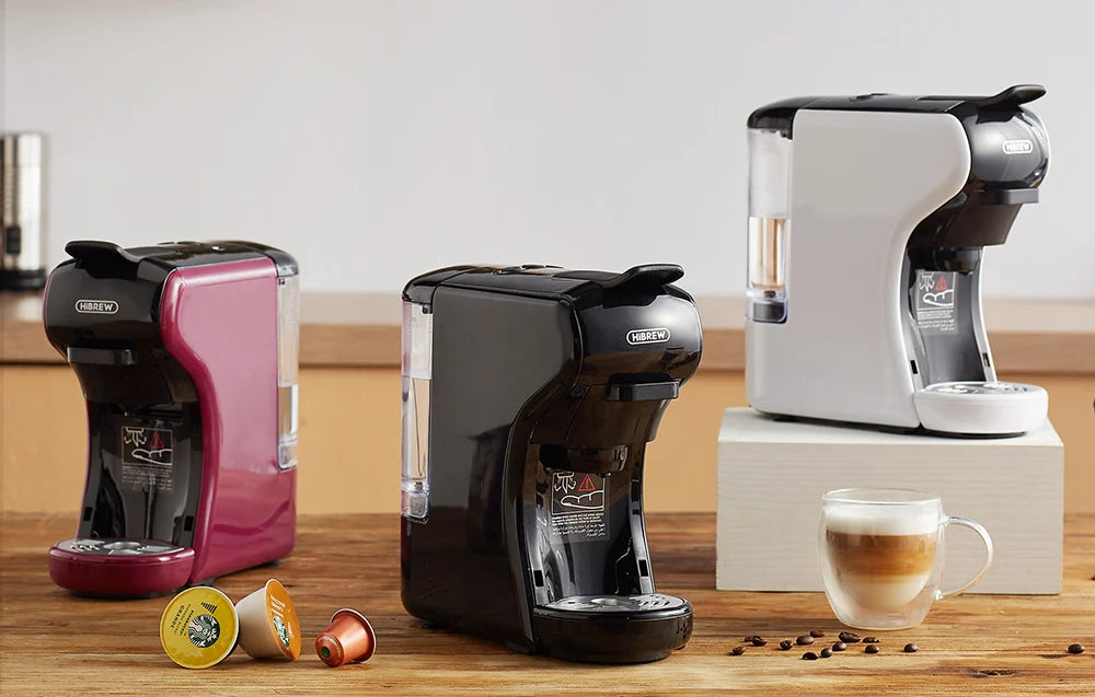 Espressor multifuncțional 4 în 1 HiBrew H1A, opțiune cafea și capsule, 1450 w, 19 bar, alb