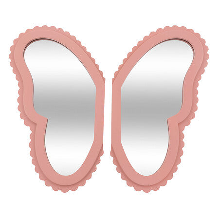Set de 2 oglinzi fluture Anna, MDF, roz