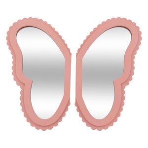 Set de 2 oglinzi fluture Anna, MDF, roz